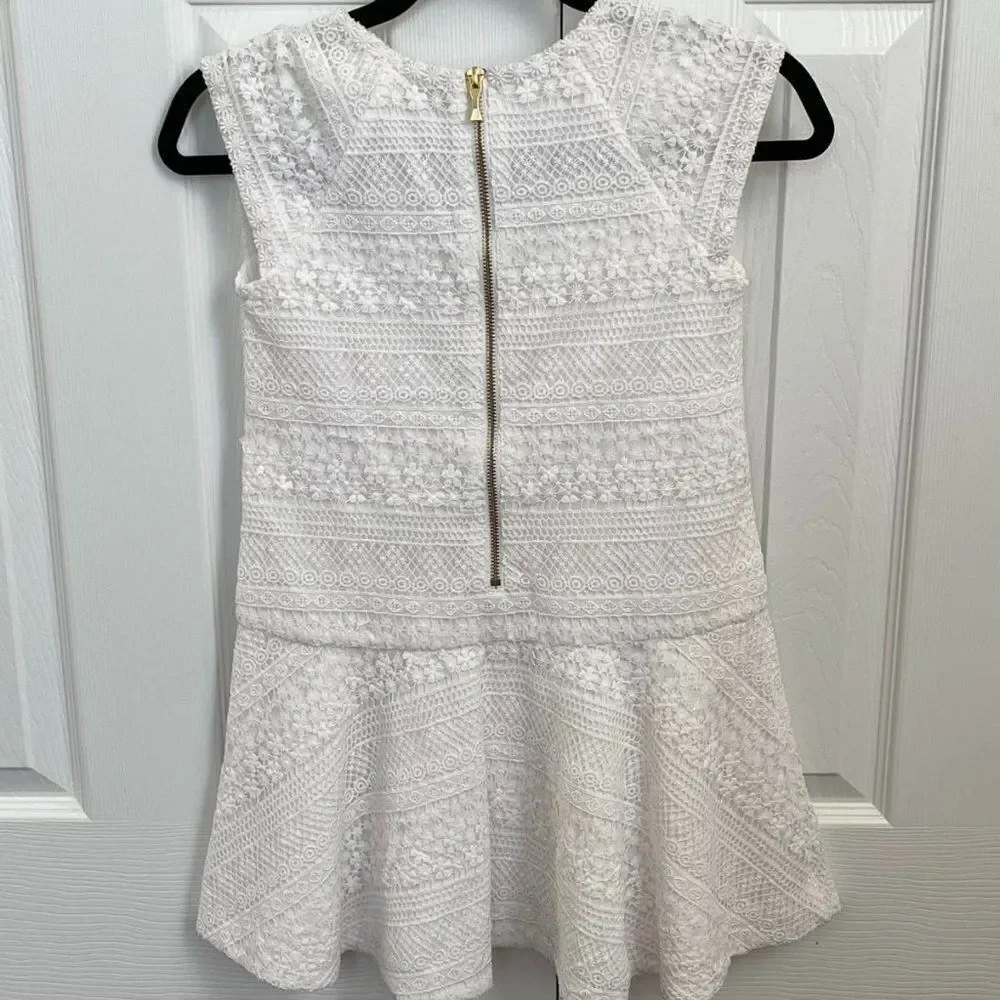 Kate Spade New York  Girls White Lace Drop Waist Rules Dress 128/8Y - Picture 4 of 13